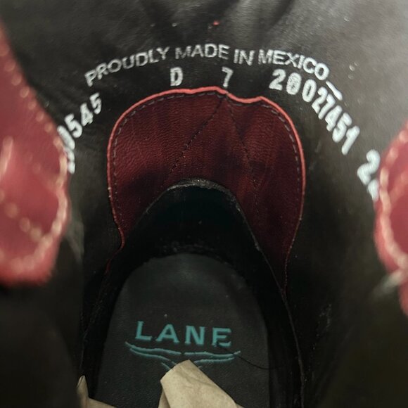 Lane SENITA FALLS Womens Cowboy Bootie 7.5 Red Fringe Western Short Cowgirl Boot - Picture 9 of 11